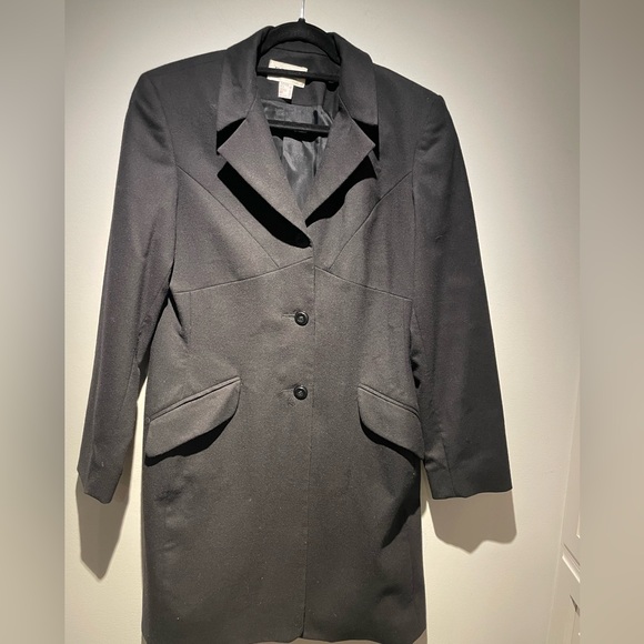 Vintage Black Wool Jacket / Coat from Ports International - Picture 3 of 11